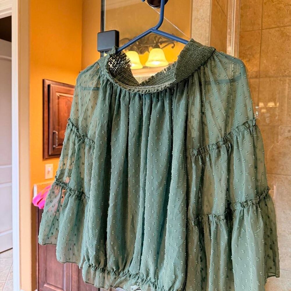 Women's Green Boho Shirt NWT